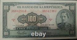 O 1965 Colombia, Banknote- 100 Pesos Oro- Serie Y-american Bank Note Company, S