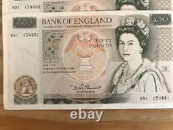 Old Fifty Pound Note 4 x £50 A01 prefix VERY RARE