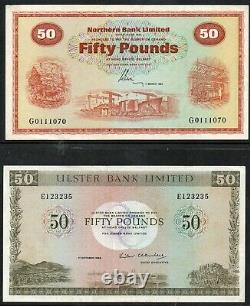 Old Style Northern Ireland Northern Bank £50 Note & Ulster Bank £50 Note