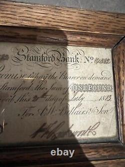 One Pound Note 1813 Stamford Bank Collectors Item 100% Authentic
