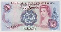 P30b ISLE OF MAN FIVE POUNDS BANKNOTE IN MINT CONDITION ISSUED IN 1973