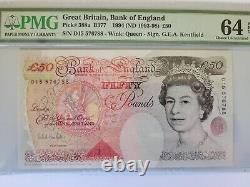PMG 64 Graded Bank of England Note. B377 £50 Kenfield (1994) D15. UNC