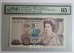 PMG 65 Graded Bank of England Note. B328 £20 graded note Jo Page. A12 937156 UNC