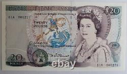 PMG 66 Graded Bank of England Note. True First low serial number. £20 01A 000271