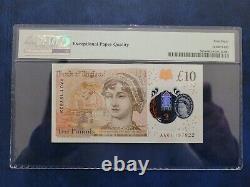 PMG 68 Graded Bank of England £10 Note B415. AA01 197822 Cleland True First