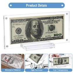 Photo Bank Note Money Holder Acrylic Currency Display Frame Magnetic Photo Box