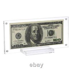 Photo Bank Note Money Holder Acrylic Currency Display Frame Magnetic Photo Box