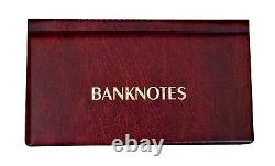 Pocket Size Banknote ALBUM with 20 pages 8 x 17 cm Notes Folder Book RED