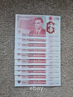 Polymer 50 Pound Notes (price for 10), UNCIRCULATED CONSECUTIVE, Low Number AD31
