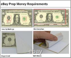 Prop Novelty Money Filler Packs 100 x $10K ($1M) Solid Blocks. Single Sided