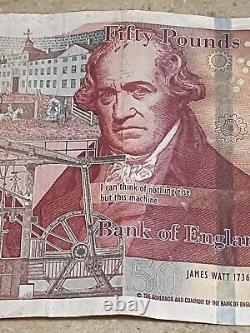 RARE £50 Paper Bank Note AA Serial Number Old Bank Of England 2011