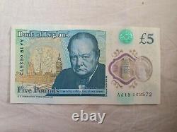 Rare £5 Five Pound Note Low Serial X4 £5 Notes For Sale. Excellent Condition