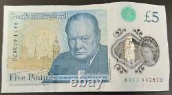 Rare 5Pound Note Serial Number AA11 £5 Bank Note Bank of England Collectors Item