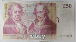 Rare Collectable Old Paper £50 Fifty Pound Bank of England Note Series A