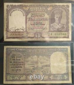 Rare! Rare! British India Ten (10) Rupees! Pakistan Overprint! Holy number 786