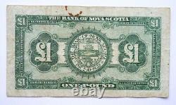 Rare! The Bank of Nova Scotia 1 Pound 1930 aVF Kingston, Jamaica, Canada