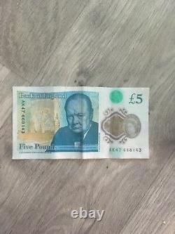 Rare ak 47 £5 new british ploymer five pound note