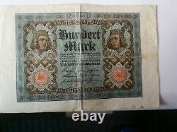 Reichsbanknote Deutsches Reich 100 Mark Rbd Rarität Serial F. 12341052