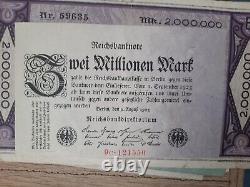 Reichsmark banknotes, inflation, approx. 37 pieces