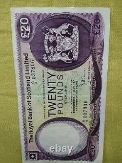 Royal Bank Of Scotland 20 Banknote 1981 Rare