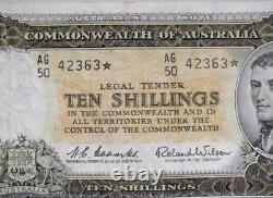 STAR NOTE Ten Shilling 10/- R17s Commonwealth of Australia Coombs Wilson