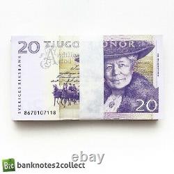 SWEDEN 100 x 20 Swedish Krona Banknotes