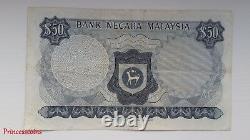 Scarce1967-72 Series Malaysia Rm 50 Ringgit Lima Puluh Banknote Ef A/97 45979