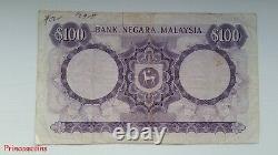 Scarce1972-76 Series Malaysia Rm 100 Ringgit Seratus Banknote Vf-a/13 127064