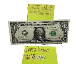 (Super Radar) 2017 $1 Dollar Bill Note Fancy Serial Number 14444441 Near UNC