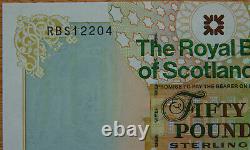 The Royal Bank of Scotland, £50 pounds, 2005, serial no. RBS 12204