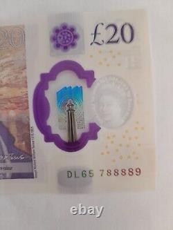 Two 20 Pound Notes rare Serial Numbers 8888 88888