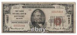 U. S. (Detroit, MI) Series of 1929 $50.00 National Currency Banknote