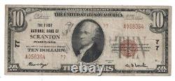 U. S. (Scranton, PA) Series of 1929 $10.00 National Currency Banknote