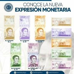 Venezuela 10 Bolivares 2021 New Unc. Pack of 100 Bolivar Soberano Rare Banknotes