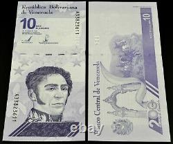 Venezuela 10 Bolivares Set of 10 New Unc 2021 Rare Banknotes 10 Million 10 Pcs