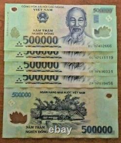 Vietnamese Dong 2 Million (4 x 500000 Note) Vietnam Banknotes Currency Money VND