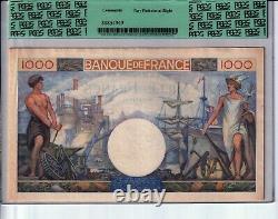 Vintage Banknote France PCGS Certified UNC New 62 1940 1000 Francs Pick 96a