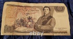 Vintage Retro Old Rare £5 Note Duke of Wellington Retro 5 Pounds White Notes