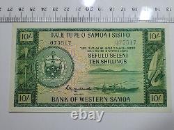 Western Samoa 10 shillings 1963 AU P-13a P-13 banknote currency 061222-13