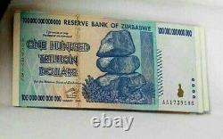 ZIMBABWE $100 Trillion, P91, Banknote 1/2 Bundle UNC