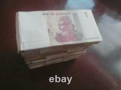 Zimbabwe $1 Dollar. Bundle. 2007. P 65. 1000 Pieces. 1 brick. Banknotes
