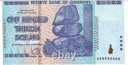 Zimbabwe 10 20 50 100 Trillion Dollars Set of 4 Banknotes UNC AA+ 2008