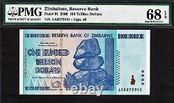 Zimbabwe 100 TRILLION Dollar AA 2008 P-91 CERTIFIED BY PMG SUPERB GEM UNC 68 EPQ