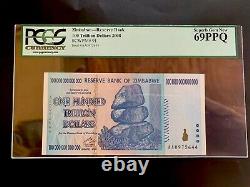 Zimbabwe 100 Trillion Dollar Banknote AA 2008 P-91 PCGS 69 PPQ SUPERB GEM