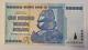 Zimbabwe 100 Trillion Dollar Genuine UNC AA Serial Number UV checked Nice Number