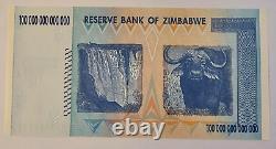 Zimbabwe 100 Trillion Dollar Genuine UNC AA Serial Number UV checked Nice Number