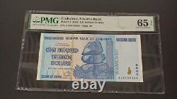 Zimbabwe 100 Trillion Dollar PMG 65 EPQ Uncirculated 100 % authentic