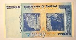 Zimbabwe 100 Trillion Dollar banknote. Genuine, UNC AA Serial Number UV checked