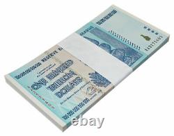 Zimbabwe 100 Trillion Dollars Banknotes 25 Pcs Lot 1/4 Bundle UNC AA+ 2008 P91