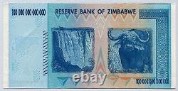 Zimbabwe 100 Trillion Dollars banknote AA 2008 P91 VF inflation currency bill